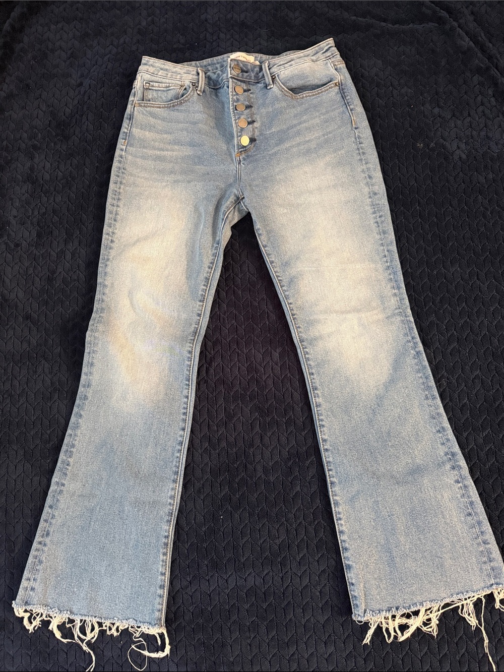 DRIFTWOOD Wyatt Light Wash High-Rise Button-Fly Flare Jeans